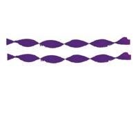 2x crepe papier slingers/guirlande - 6 meter - multi-kleur