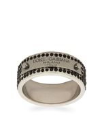 Dolce & Gabbana bague sertie de cristaux à logo gravé - Argent