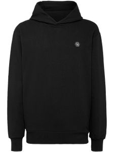 Philipp Plein logo-patch long-sleeve hoodie - Noir