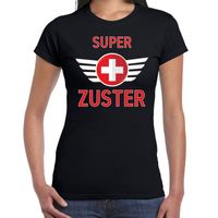 Super zuster cadeau t-shirt zwart voor dames - thumbnail