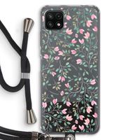 Sierlijke bloemen: Samsung Galaxy A22 5G Transparant Hoesje met koord