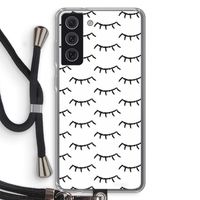 Wimpers: Samsung Galaxy S21 FE Transparant Hoesje met koord