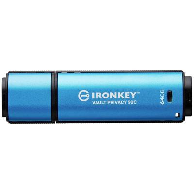 Kingston IronKey Vault Privacy 50 Series USB-stick 64 GB Blauw IKVP50C/64GB USB-C
