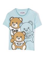 Moschino Kids t-shirt en coton à logo Teddy-Bear - Bleu