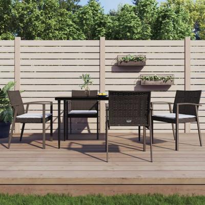 Tuinstoelen 4 st met kussens 56,5x57x83 cm poly rattan bruin