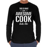 Awesome cook / kok cadeau t-shirt long sleeves heren