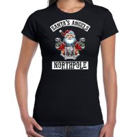 Fout Kerstshirt / outfit Santas angels Northpole zwart voor dames