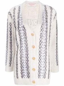 Valentino Garavani cardigan à sequins - Blanc