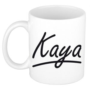 Kaya voornaam kado beker / mok sierlijke letters - gepersonaliseerde mok met naam - Naam mokken
