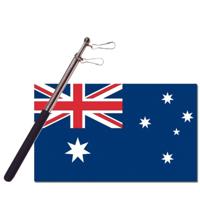 Landen vlag Australie - 90 x 150 cm - met compacte draagbare telescoop vlaggenstok - supporters