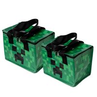 2x Stuks Kleine lunch koeltas - Minecraft print - 21 x 15 x 14 cm - 4,4 liter