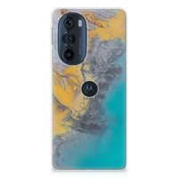 Motorola Edge 30 Pro | TPU | Siliconen hoesje | Marble Blue Gold