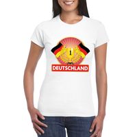 Wit Duitsland supporter kampioen shirt dames - thumbnail