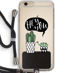 Hey you cactus: iPhone 6 PLUS / 6S PLUS Transparant Hoesje met koord