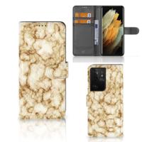 Samsung Galaxy S21 Ultra | Bookcase | Marmer Goud