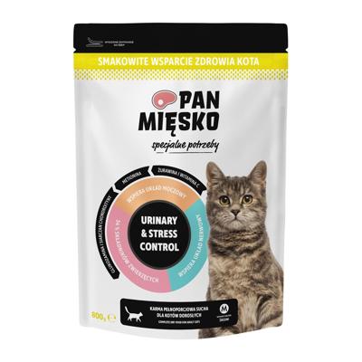 PAN MIĘSKO Urinary & Stress Control Turkey - droog kattenvoer - 800g