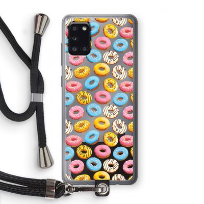 Pink donuts: Samsung Galaxy A31 Transparant Hoesje met koord