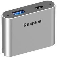 Kingston workflow usb minihub dockingstation (zilver/zwart, usb-c, usb-a)