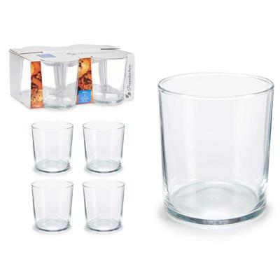 Pasabahce Drinkglazen/waterglazen Bistro - transparant - glas - set 4x stuks - 380 ml