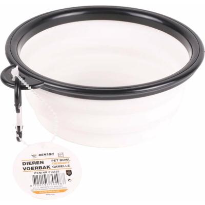 Benson Hondenvoerbak - drinkbak - D13 cm - opbouwbaar - wit - kattenvoerbak
