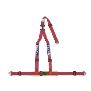 Sparco 3-Punts Sportgordel - Rood - incl. Bekkenbeschermer & Schroefbevestiging (E-Keur) SP4608DF1RS