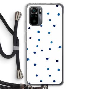 Blauwe stippen: Xiaomi Redmi Note 10 Pro Transparant Hoesje met koord