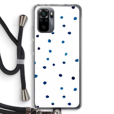 Blauwe stippen: Xiaomi Redmi Note 10 Pro Transparant Hoesje met koord
