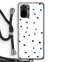 Blauwe stippen: Xiaomi Redmi Note 10 Pro Transparant Hoesje met koord