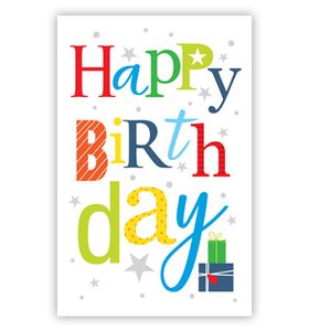 Verjaardagskaart 'Happy Birthday' Multikleur