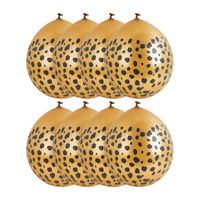 Ballonnen leopard - goud - set van 8