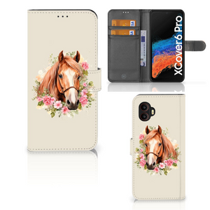 Telefoonhoesje met Pasjes voor Samsung Galaxy Xcover 6 Pro Paard