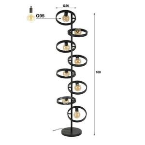 Giga Meubel - Vloerlamp 8L Hover Charcoal