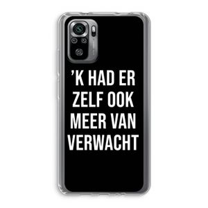 Meer verwacht - Zwart: Xiaomi Redmi Note 10S Transparant Hoesje