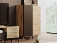 Commode SULEK 2 deuren artisan eik/zwart