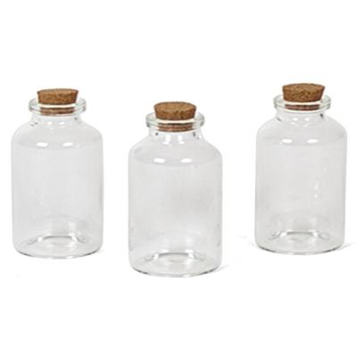 Kleine Flesjes - 3x - glas - kurken dop - 30 ml - uitdeelflesjes Kleine Flesjes - 3x - glas - kurken dop - 30 ml - uitdeelflesjes