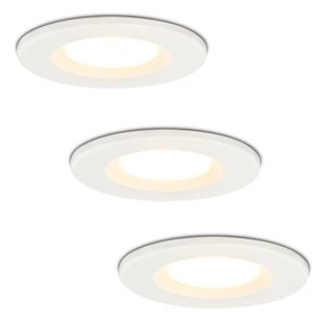 Hoftronic Set van 3 stuks Dimbare LED inbouwspot wit Venezia 6 Watt 2700K IP65