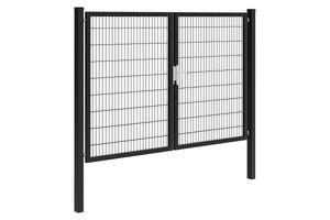 Hillfence metalen dubbele poort Premium-line inclusief slot 300x180 cm zwart