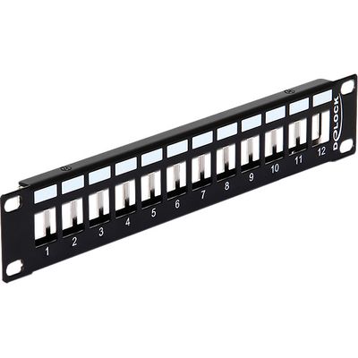 DeLOCK 10" Keystone Patch Panel 12 Port metal black patchpaneel