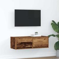 TV-meubel 80x31x25,5 cm bewerkt hout oud houtkleurig