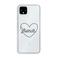 Friends heart black: Pixel 4 XL Transparant Hoesje Friends heart black: Pixel 4 XL Transparant Hoesje