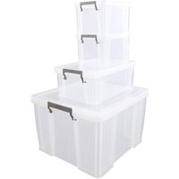 Whitefurze - Allstore Opbergboxen Bonus Pack 48 liter Set van 4 Stuks - Polypropyleen - Transparant - thumbnail