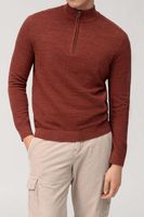 OLYMP Casual Modern Fit Coltrui bruinrood, Effen