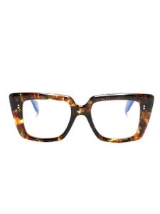 Cutler & Gross lunettes de vue carrées à effet écailles de tortue - Marron