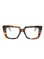 Cutler & Gross lunettes de vue carrées à effet écailles de tortue - Marron - thumbnail