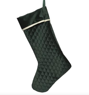 Kerstsok h45cm fluweel goud lint a2 - Ksd