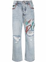 Philipp Plein jean ample à détails de clous - Bleu - thumbnail