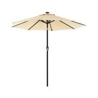 Parasol met LED-zonneverlichting zonder standaard, beige / 3 M