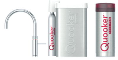 Quooker Fusion Round 5-in-1 kokend waterkraan met Cube en COMBI boiler, chroom