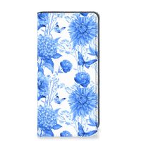 Smart Cover voor Samsung Galaxy A53 Flowers Blue - thumbnail