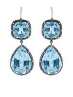 FRED LEIGHTON boucles d'oreilles serties de pierres - Bleu